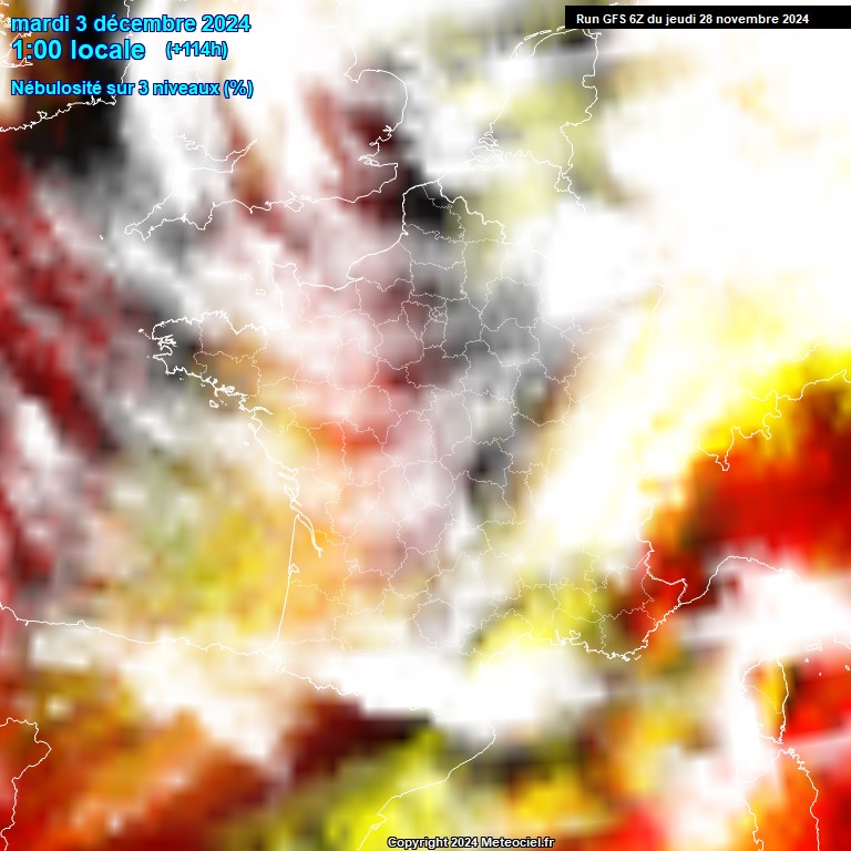 Modele GFS - Carte prvisions 