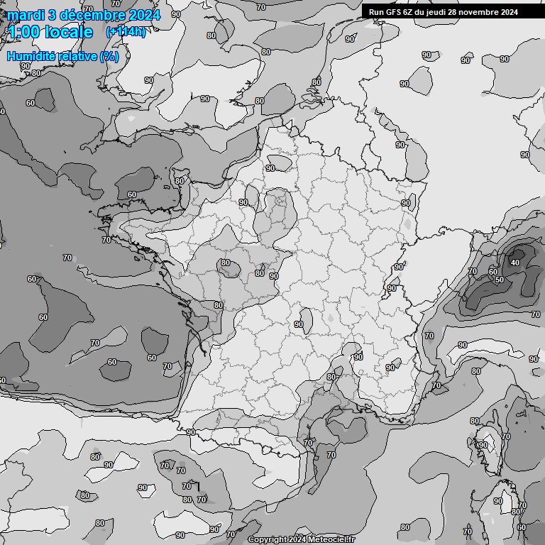 Modele GFS - Carte prvisions 