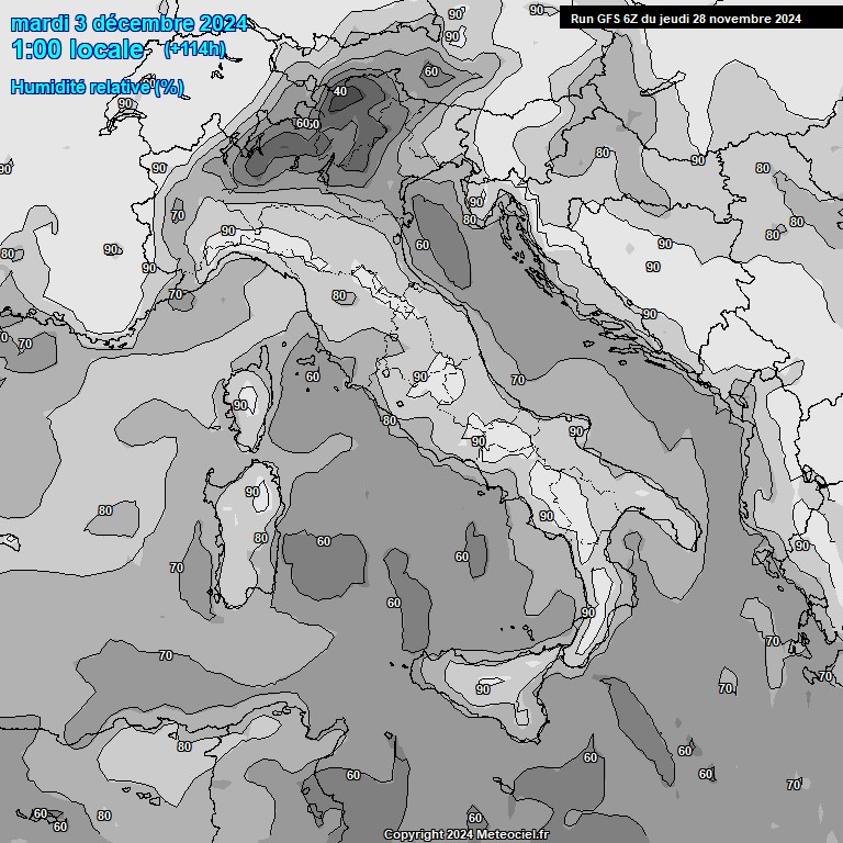 Modele GFS - Carte prvisions 