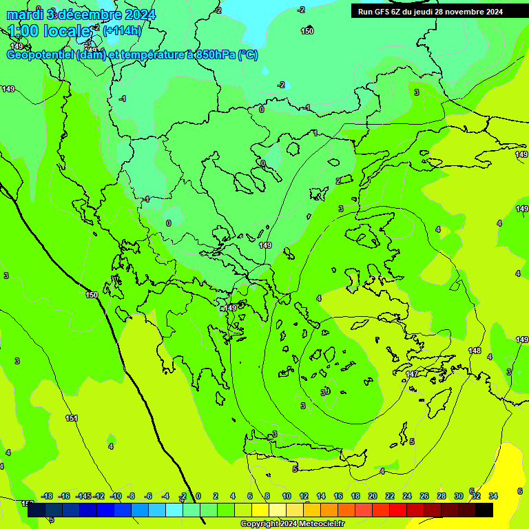 Modele GFS - Carte prvisions 