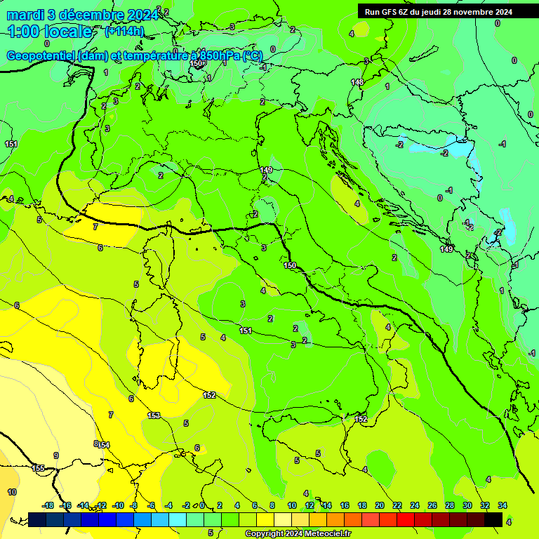 Modele GFS - Carte prvisions 