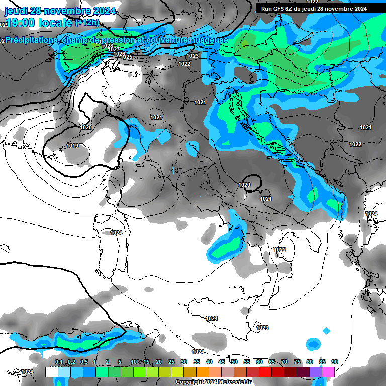 Modele GFS - Carte prvisions 