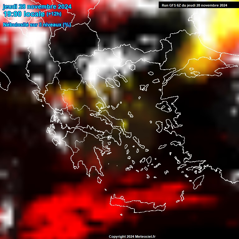 Modele GFS - Carte prvisions 