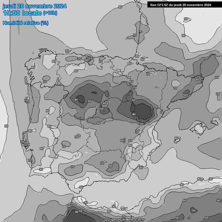 Modele GFS - Carte prvisions 