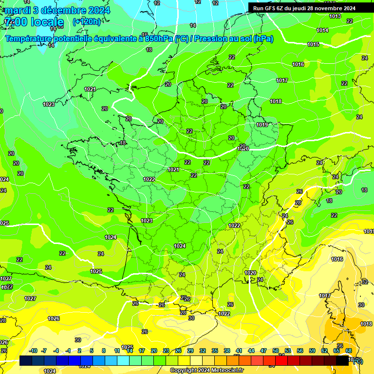 Modele GFS - Carte prvisions 