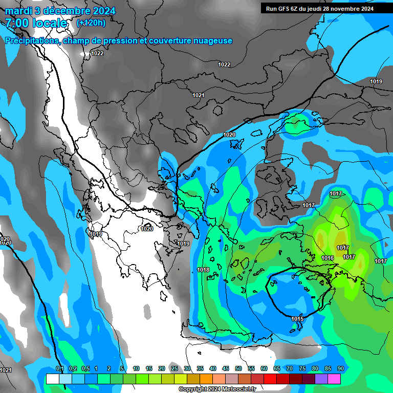 Modele GFS - Carte prvisions 