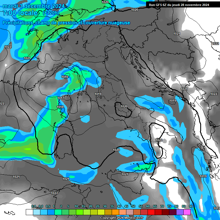 Modele GFS - Carte prvisions 