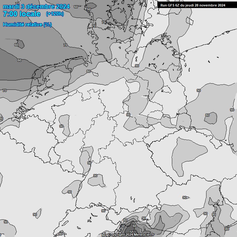 Modele GFS - Carte prvisions 