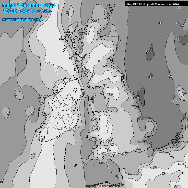 Modele GFS - Carte prvisions 