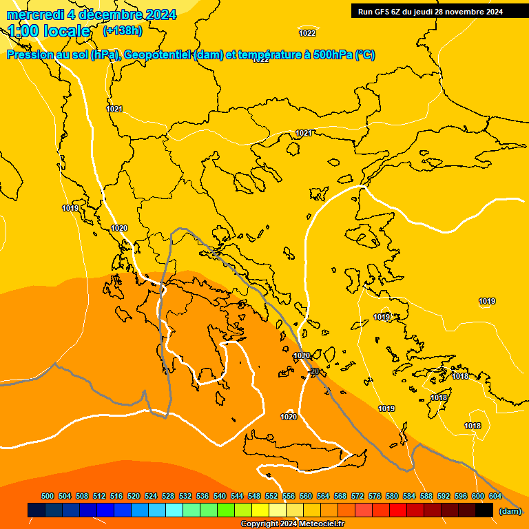 Modele GFS - Carte prvisions 