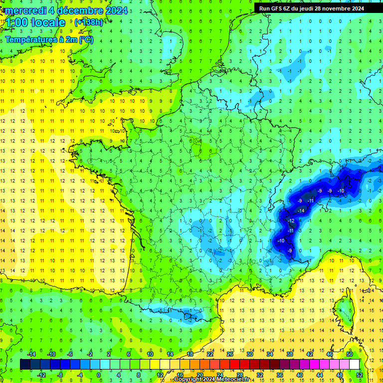 Modele GFS - Carte prvisions 