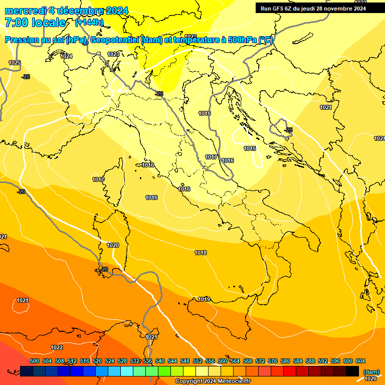 Modele GFS - Carte prvisions 