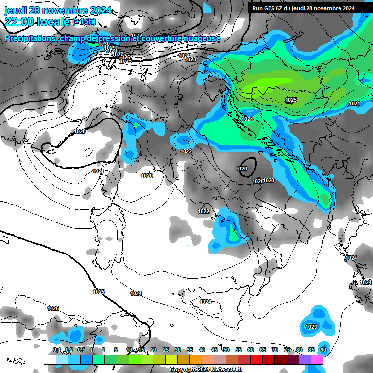 Modele GFS - Carte prvisions 