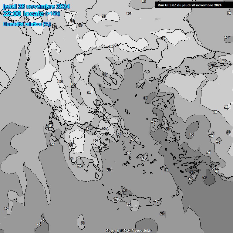 Modele GFS - Carte prvisions 