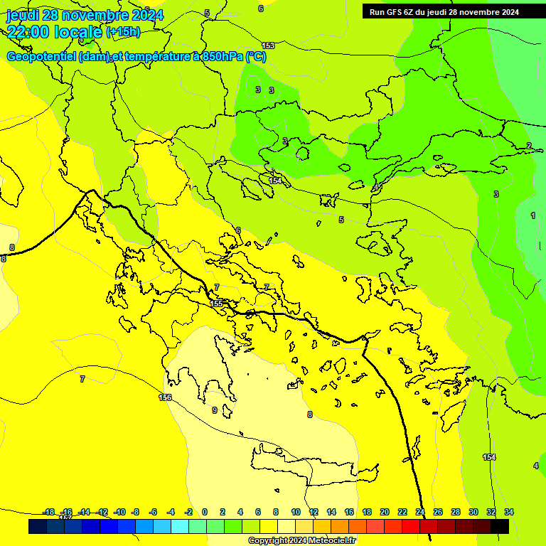 Modele GFS - Carte prvisions 