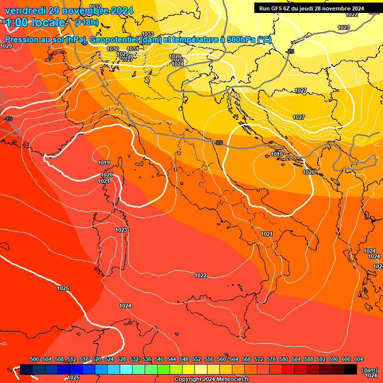 Modele GFS - Carte prvisions 