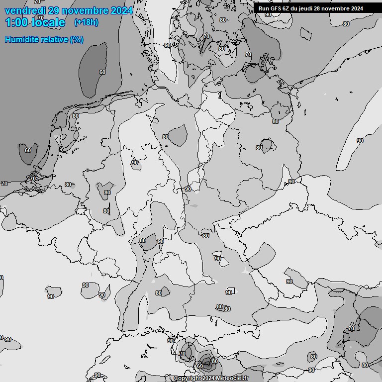 Modele GFS - Carte prvisions 