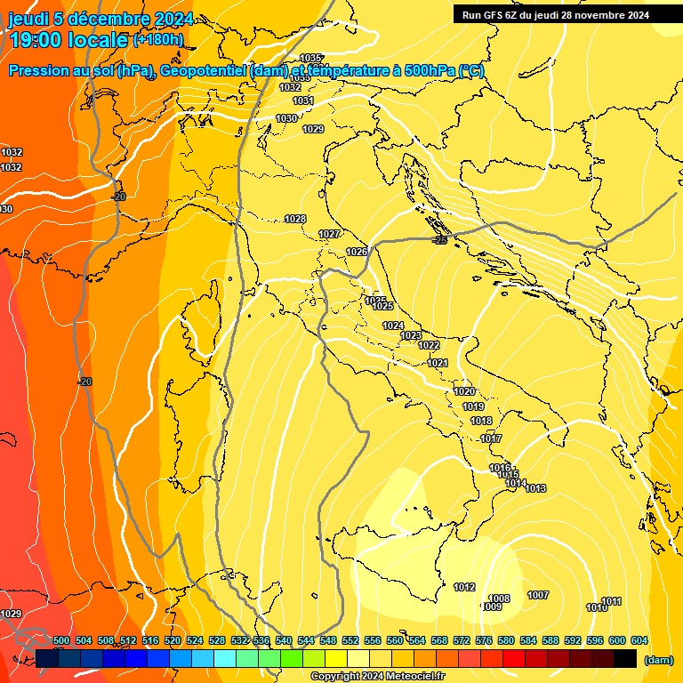 Modele GFS - Carte prvisions 