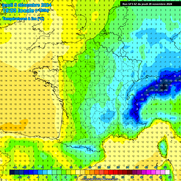 Modele GFS - Carte prvisions 