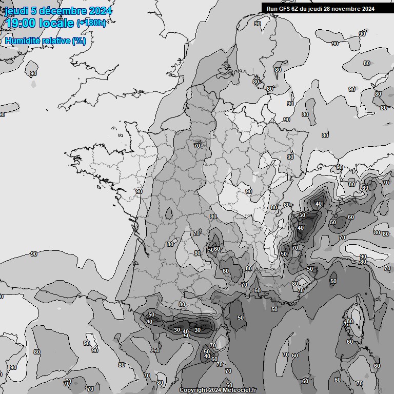 Modele GFS - Carte prvisions 