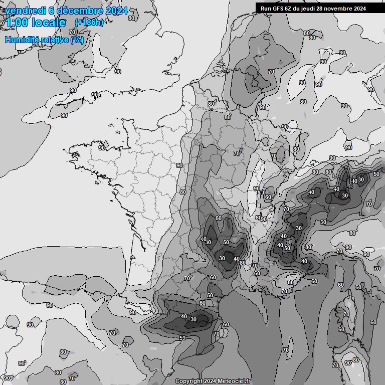 Modele GFS - Carte prvisions 