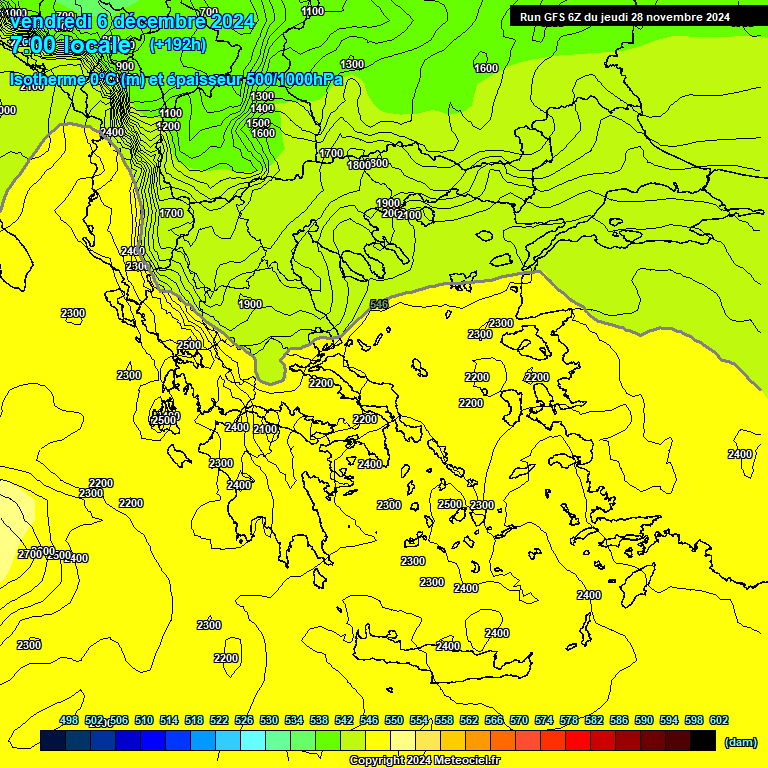 Modele GFS - Carte prvisions 