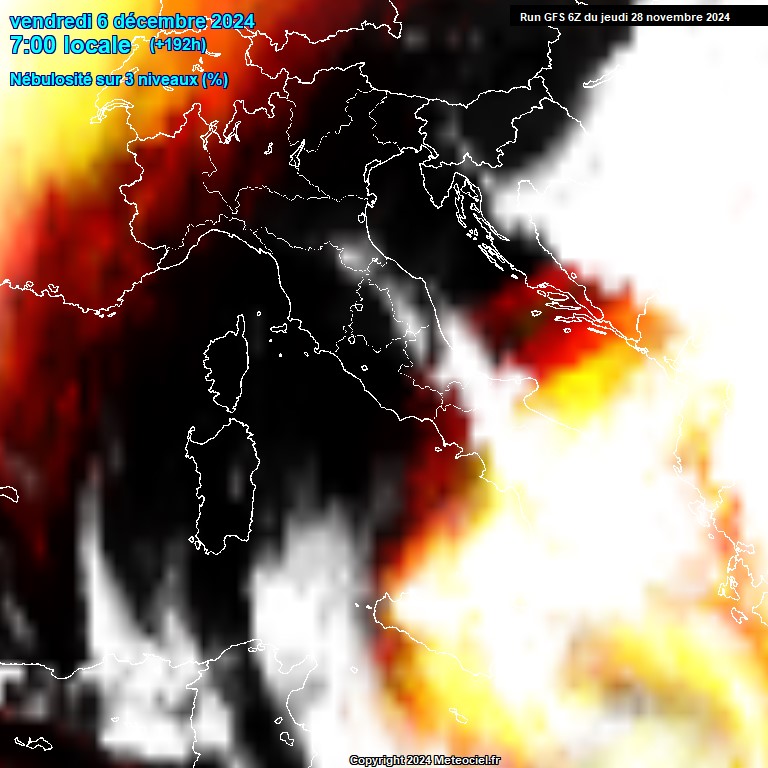 Modele GFS - Carte prvisions 