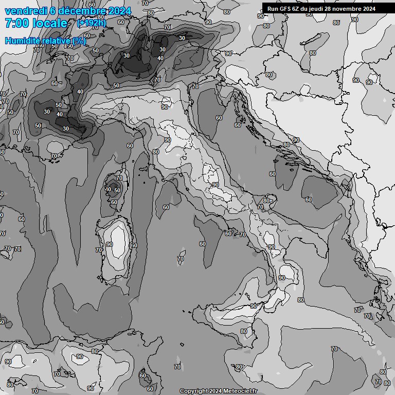 Modele GFS - Carte prvisions 