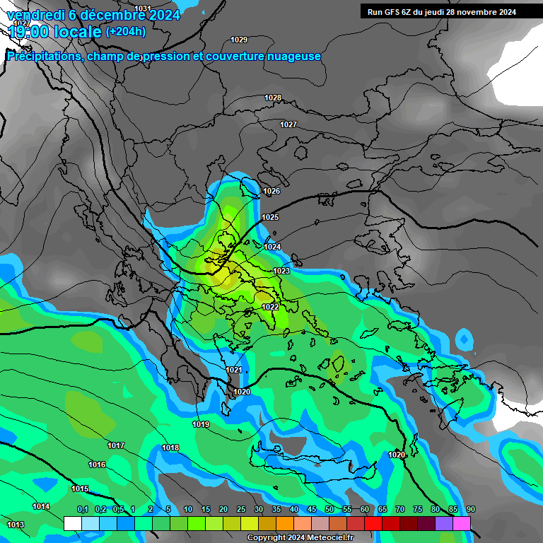 Modele GFS - Carte prvisions 