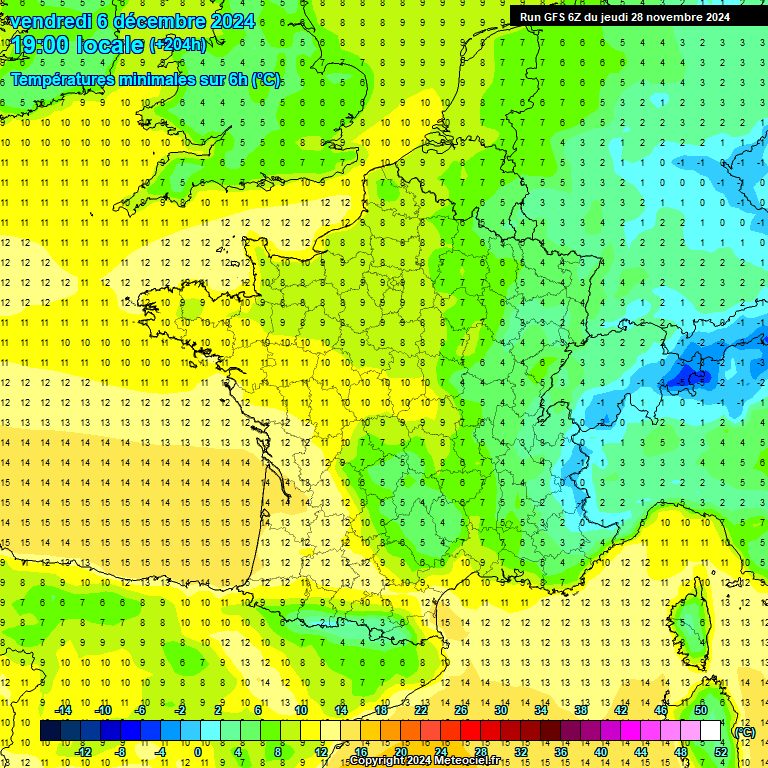 Modele GFS - Carte prvisions 