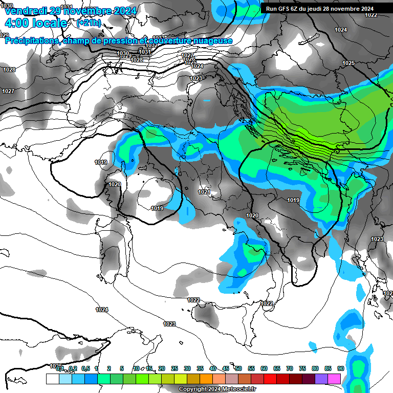 Modele GFS - Carte prvisions 