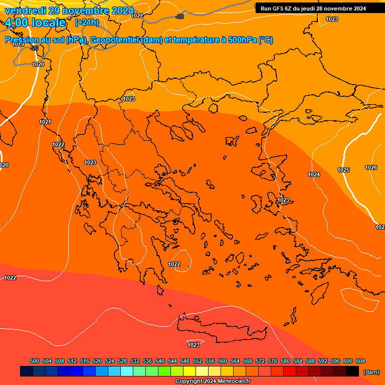 Modele GFS - Carte prvisions 