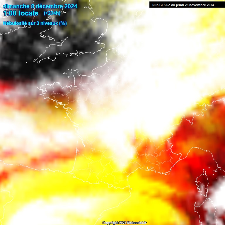 Modele GFS - Carte prvisions 