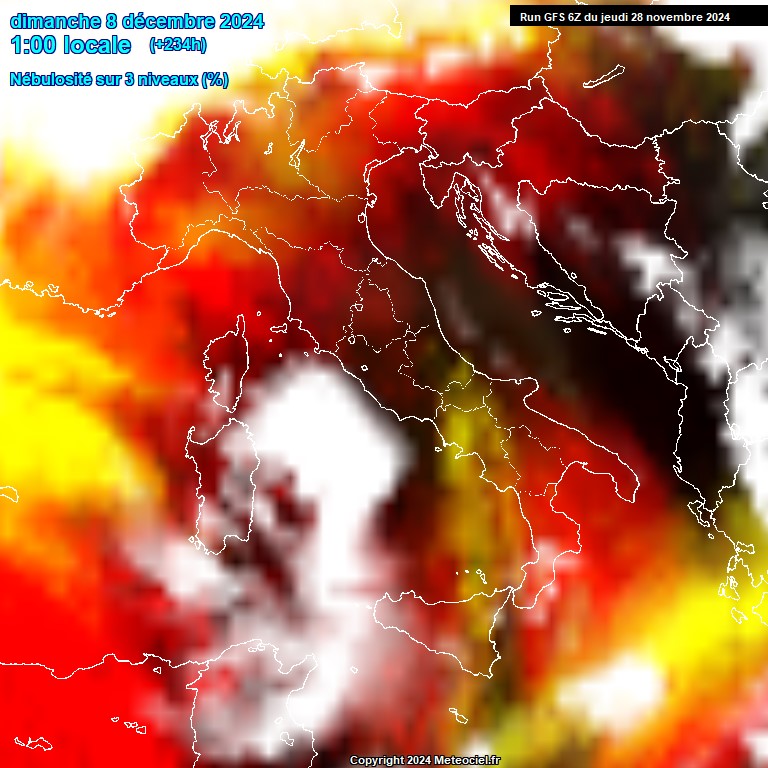 Modele GFS - Carte prvisions 