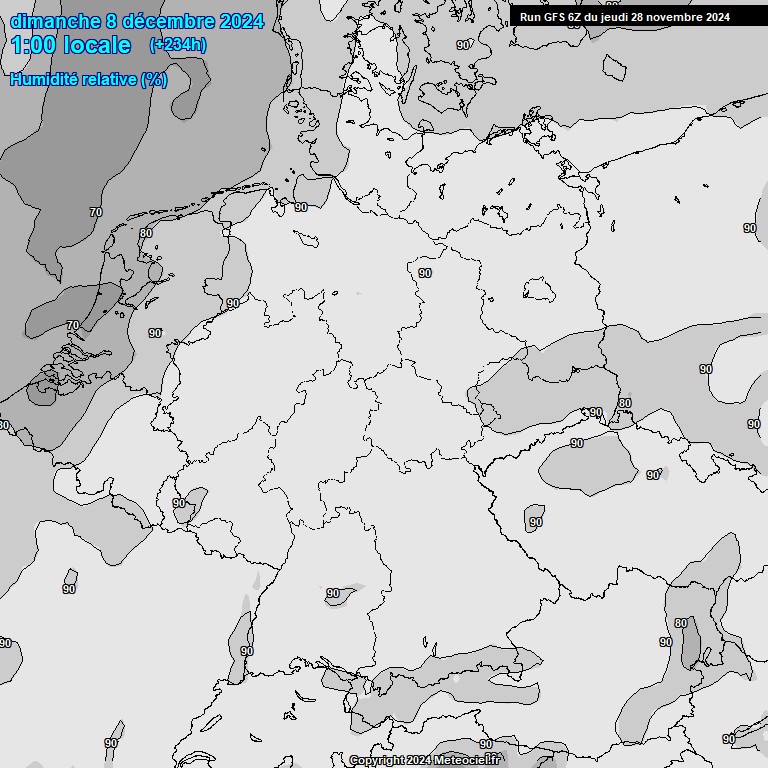 Modele GFS - Carte prvisions 