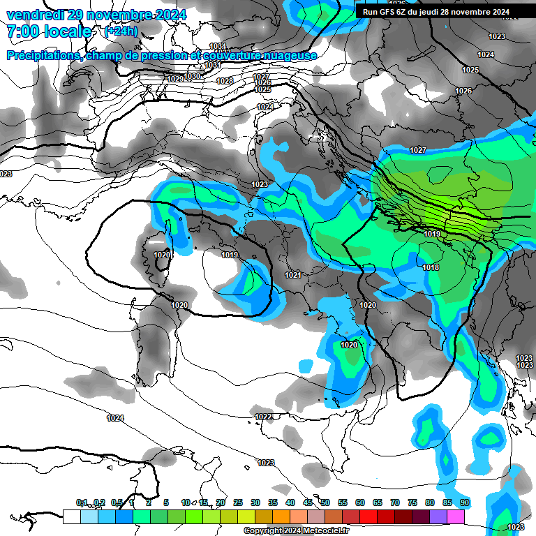 Modele GFS - Carte prvisions 