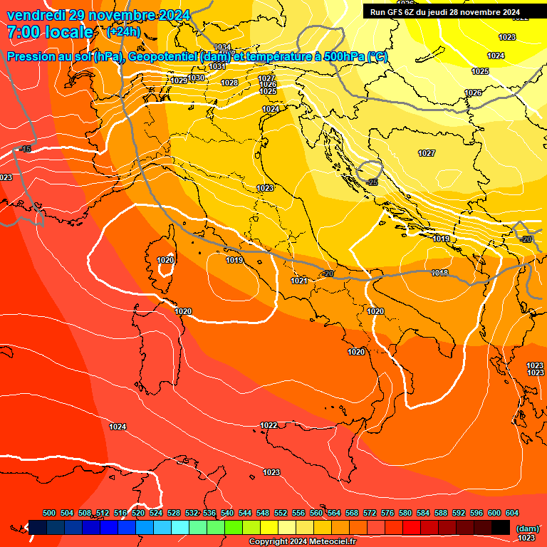 Modele GFS - Carte prvisions 