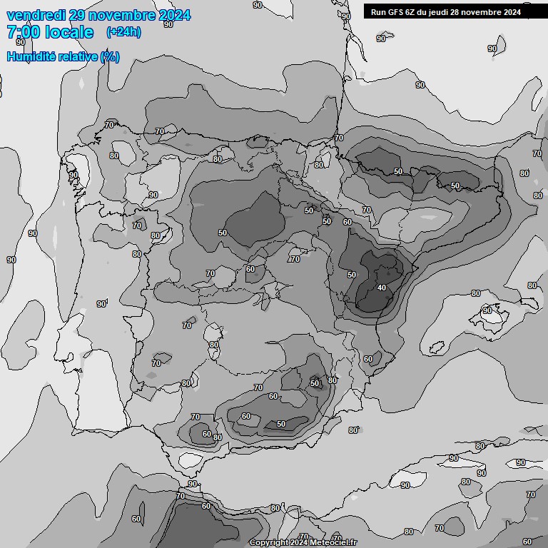 Modele GFS - Carte prvisions 