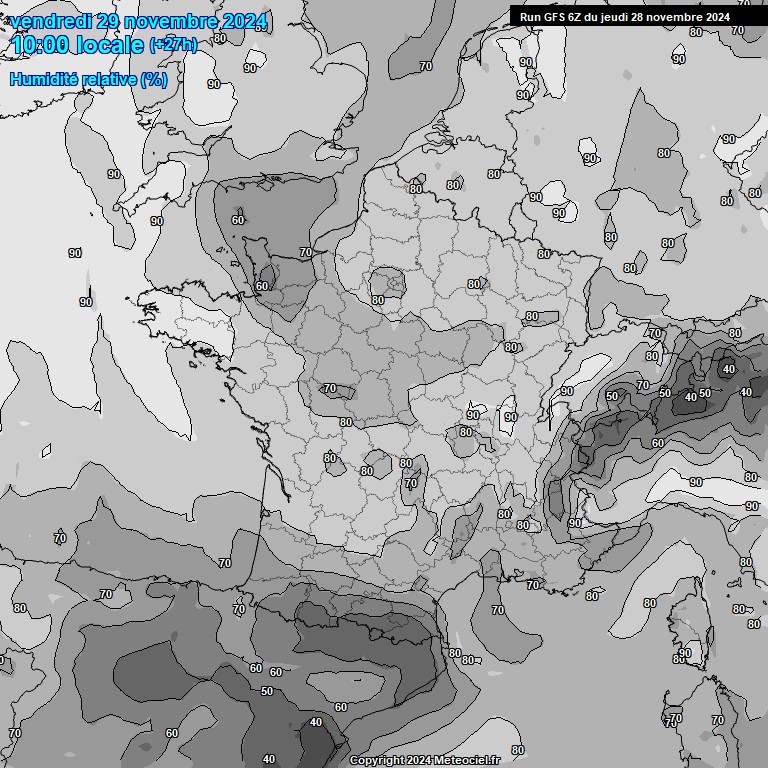 Modele GFS - Carte prvisions 