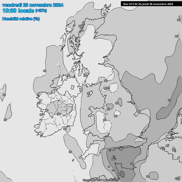 Modele GFS - Carte prvisions 