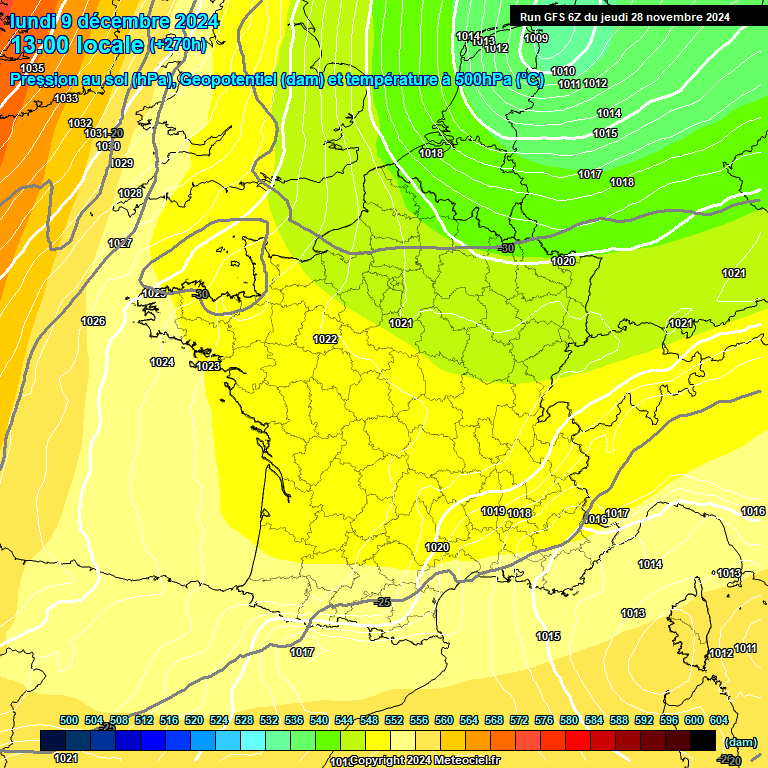 Modele GFS - Carte prvisions 