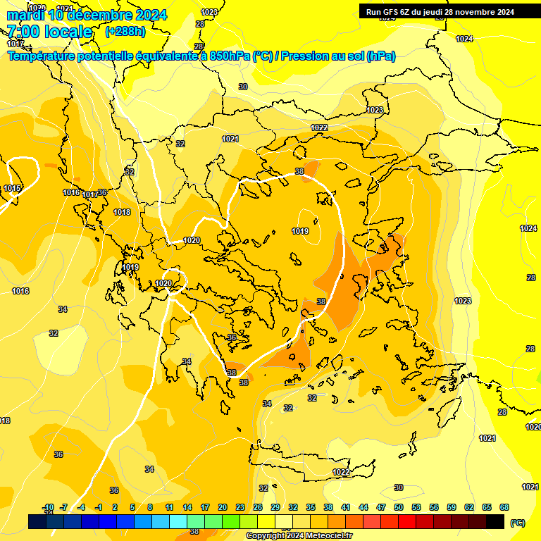 Modele GFS - Carte prvisions 