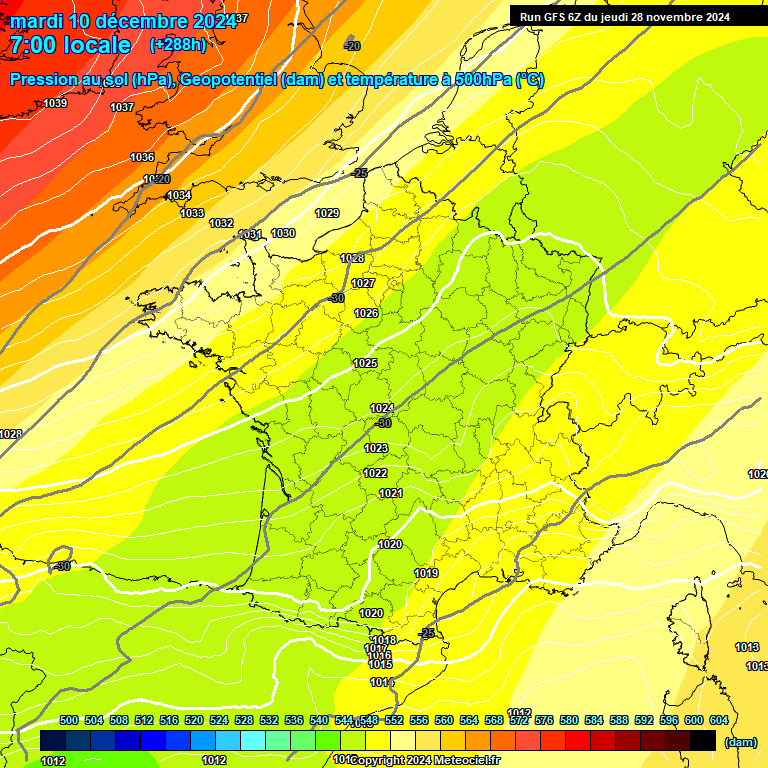 Modele GFS - Carte prvisions 