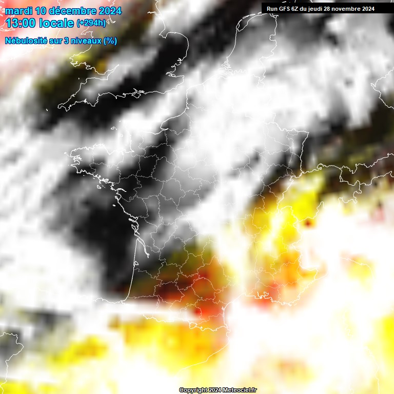 Modele GFS - Carte prvisions 