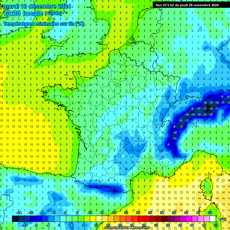 Modele GFS - Carte prvisions 