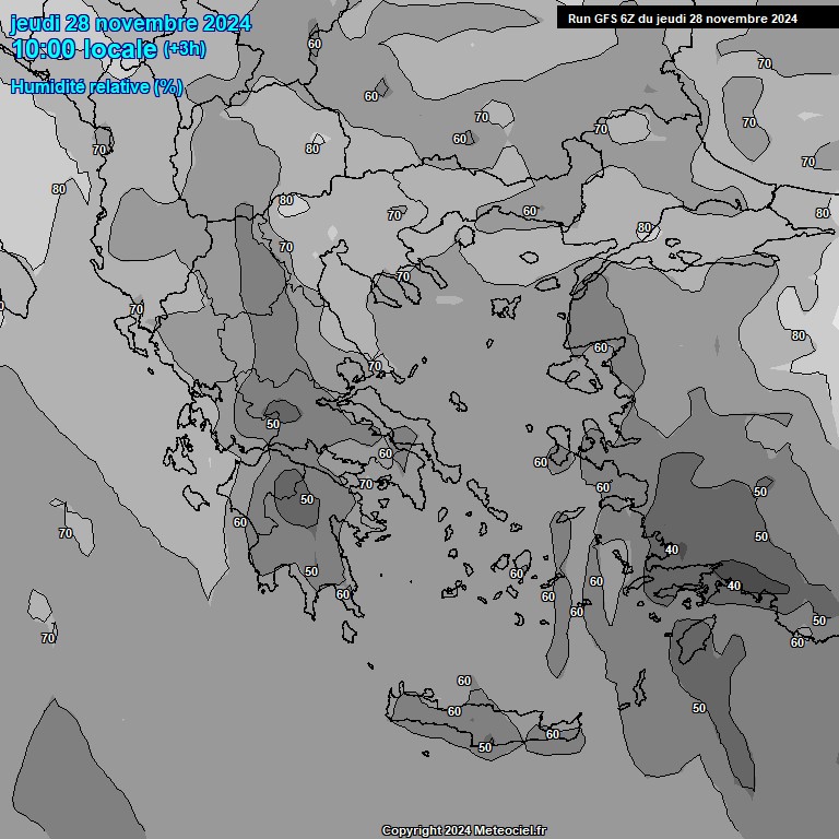 Modele GFS - Carte prvisions 