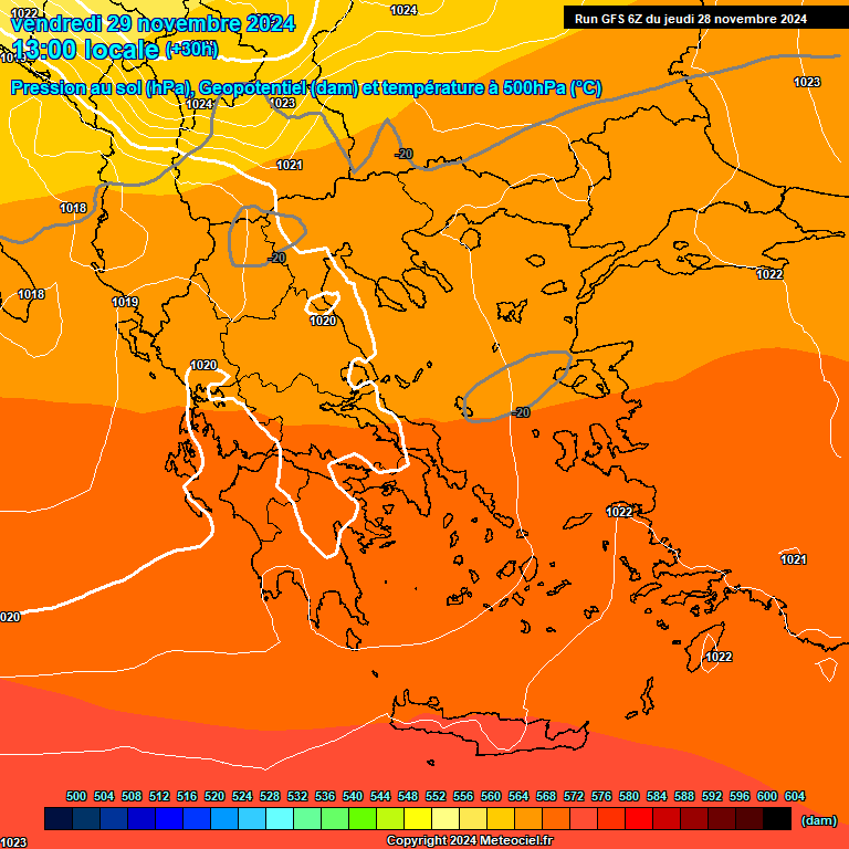 Modele GFS - Carte prvisions 