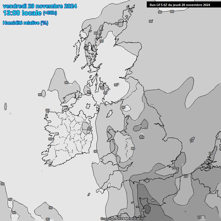 Modele GFS - Carte prvisions 