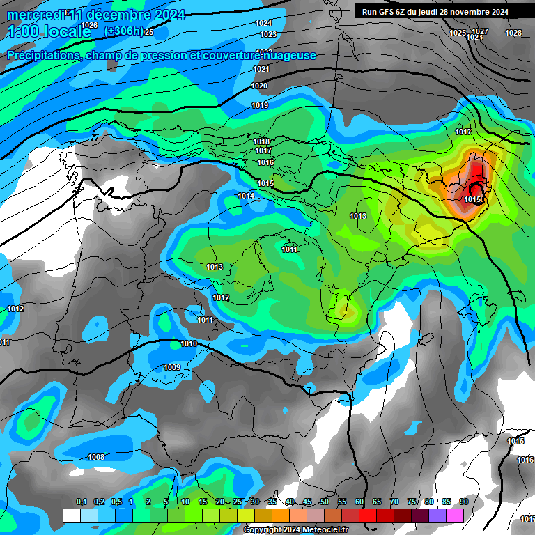 Modele GFS - Carte prvisions 