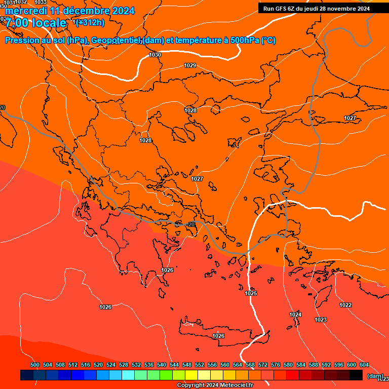 Modele GFS - Carte prvisions 